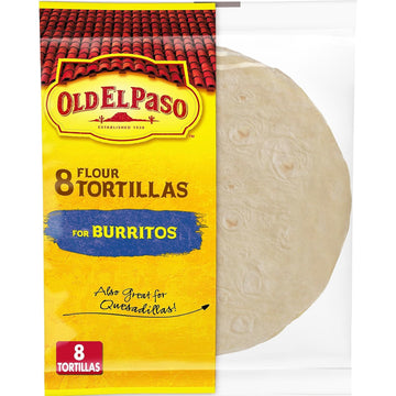 Old El Paso Flour Tortillas, For Burritos, 8 ct., 11 oz