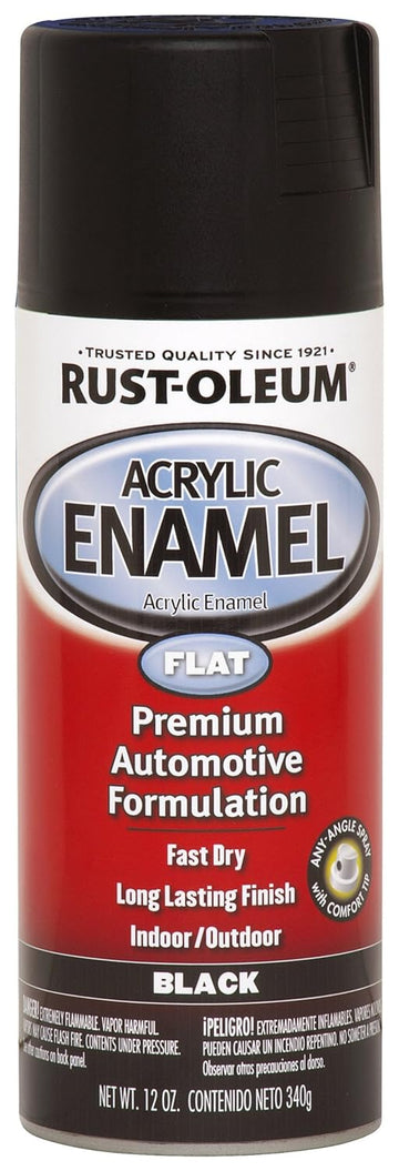 Rust-Oleum Acrylic Enamel Spray Paint (Flat Black) 12.oz