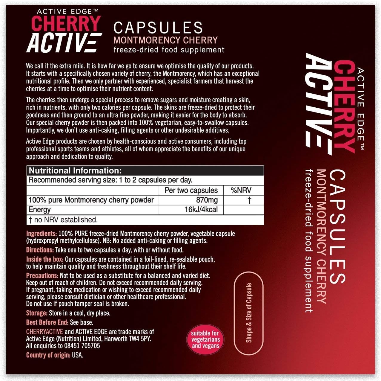 Cherryactive Active Edge Capsules 60 Capsules (Pack Of 6)