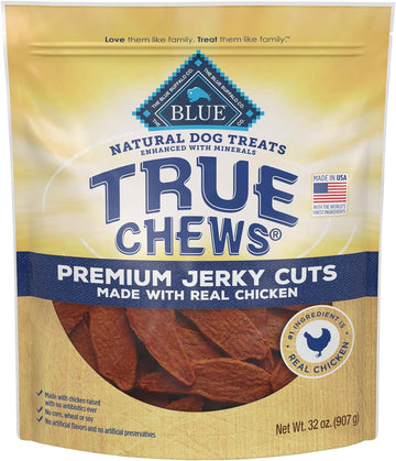 Blue Buffalo True Chews Premium Jerky Cuts Natural Dog Treats, Chicken 32 Oz Bag