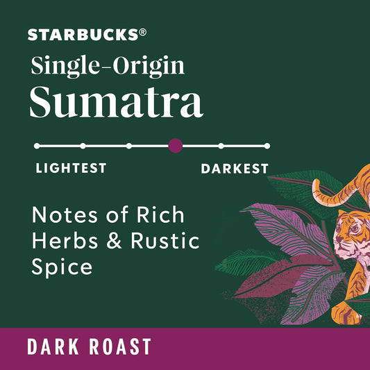 Starbucks Ground Coffee, Dark Roast Coffee, Sumatra, 100% Arabica, 1 Bag (12 Oz)