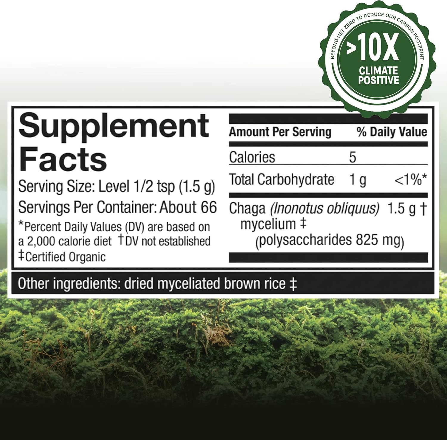 Host Defense, Chaga Powder, Antioxidant Support, Mushroom Supplement, 3., Plain