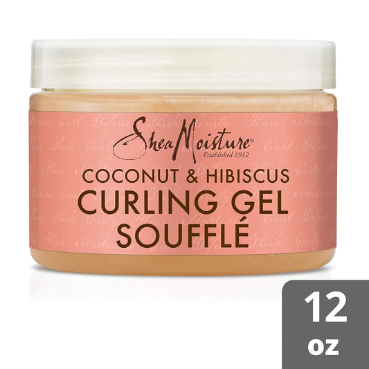 SheaMoisture Curling Gel Souffle for Thick, Curly Hair Coconut , Hibiscus to Moisturize and Protect Hair 12 oz