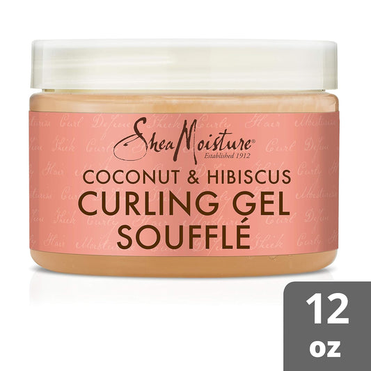 Sheamoisture Curling Gel Souffle For Thick, Curly Hair Coconut , Hibiscus To Moisturize And Protect Hair 12 Oz