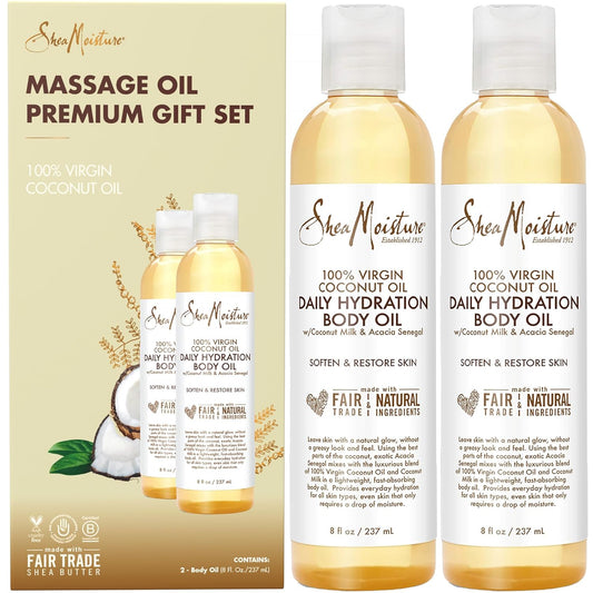 SheaMoisture Body Skin Care, Daily Hydration Body Oil with Virgin Coconut Oil & Shea Butter, Soften & Restore Radiant Healthy Glow to Dull Skin, Paraben Free