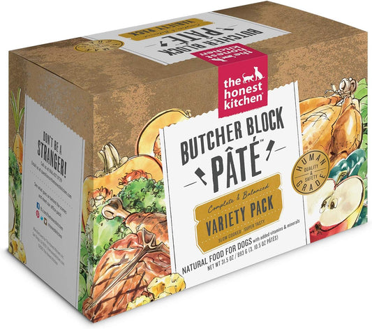 The Honest Kitchen Butcher Block Pâté: Variety Pack Dog Food, 10.5 Oz (Pack Of 3)