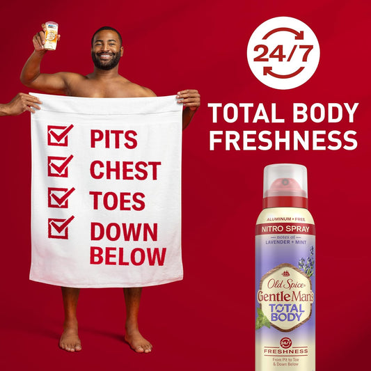 Old Spice Whole Body Deodorant For Men, Total Body Deodorant, Lavender + Mint, Aluminum Free Deodorant Spray For 24/7 Freshness // Dermatologist Tested Whole Body Deodorant, 3.5 Oz