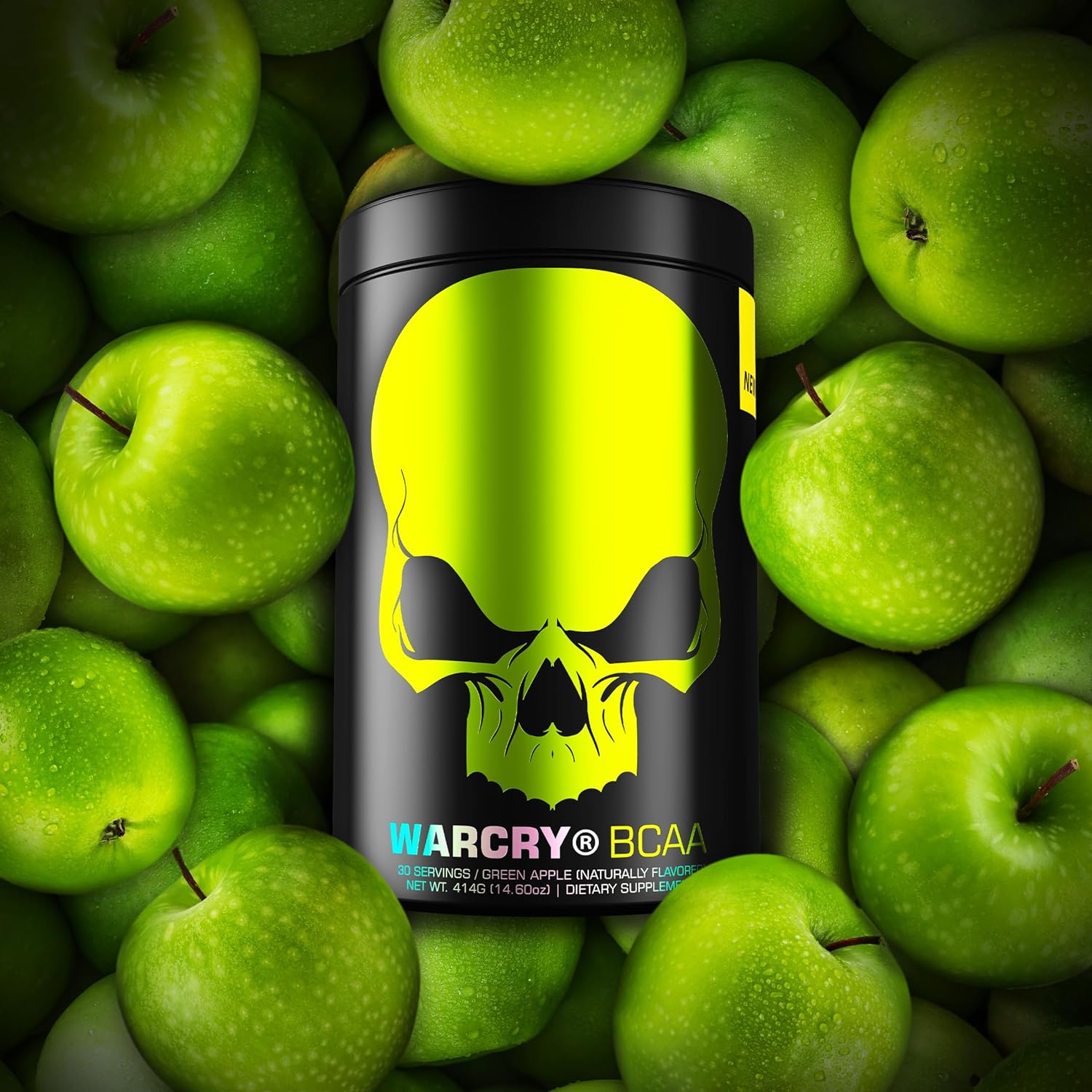 WARCRY BCAA Powder Green Apple | Naturally Flavored | Post & Pre Workout Drink with Amino Acids, Citrulline, Beta-Alanine, Glutamine | 7g BCAAs for Men & Women | 30 Big Servings : Health & Household