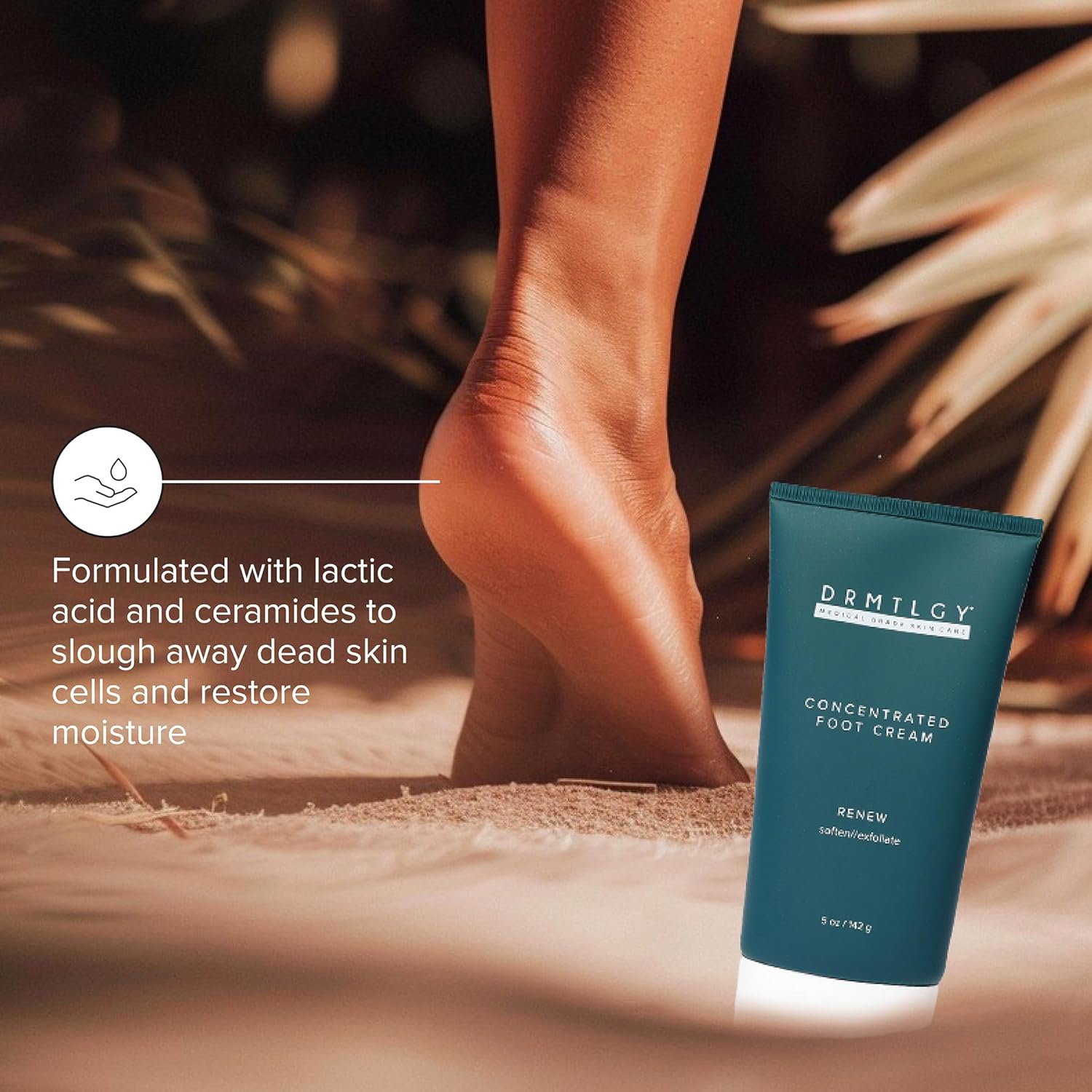 DRMTLGY Concentrated Foot Cream for Dry Cracked Heels - Heel Cream & Foot Lotion for Dry Cracked Feet -Dry Feet Treatment for Women & Men : Beauty & Personal Care