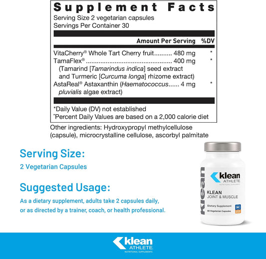 Klean Athlete Joint & Muscle | Plant-Based Formula To Support Joint Comfort And Flexibility, Muscle Recovery, And Cartilage Health | 60 Vegetarian Capsules