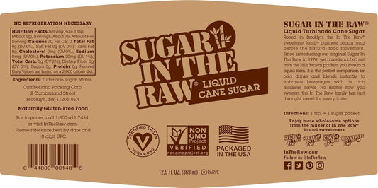 Sugar In The Raw Liquid Turbinado Cane Sugar, 12.5-Ounce Glass Bottle