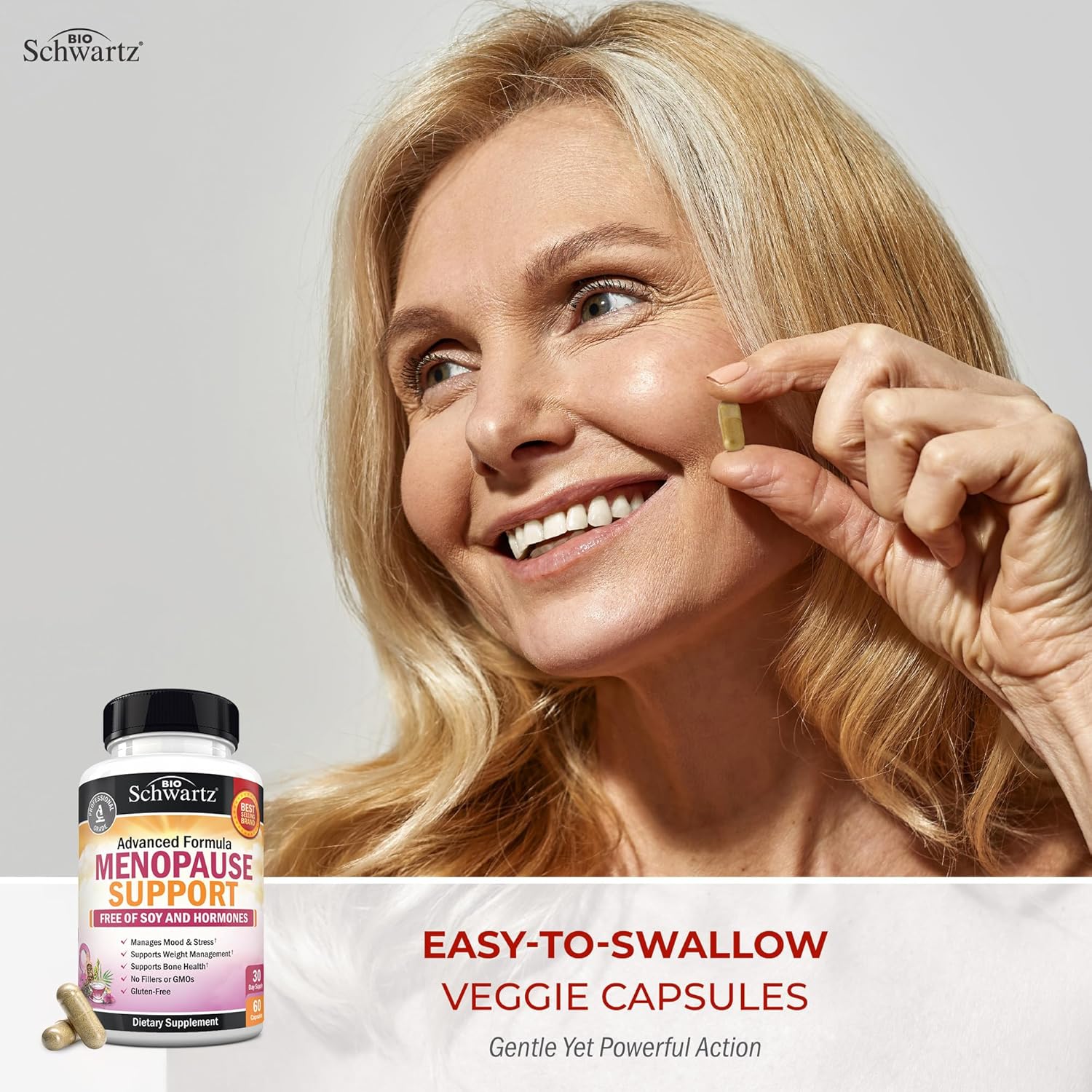 Herbal Menopause Support For Women - Supports Healthy Mood And Balance With Milk Thistle Chasteberry Black Cohosh Red Clover Turmeric Ginger - Menopause Supplements For Women - 60 Veggie Capsules : Health & Household