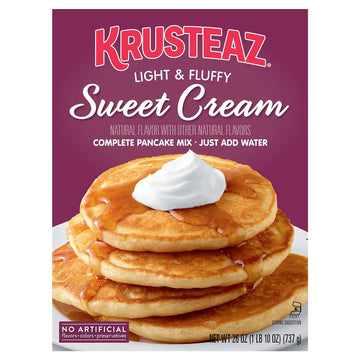 Krusteaz Sweet Cream Pancake and Waffle Mix, Light & Fluffy, 26 oz Boxes (Pack of 12)