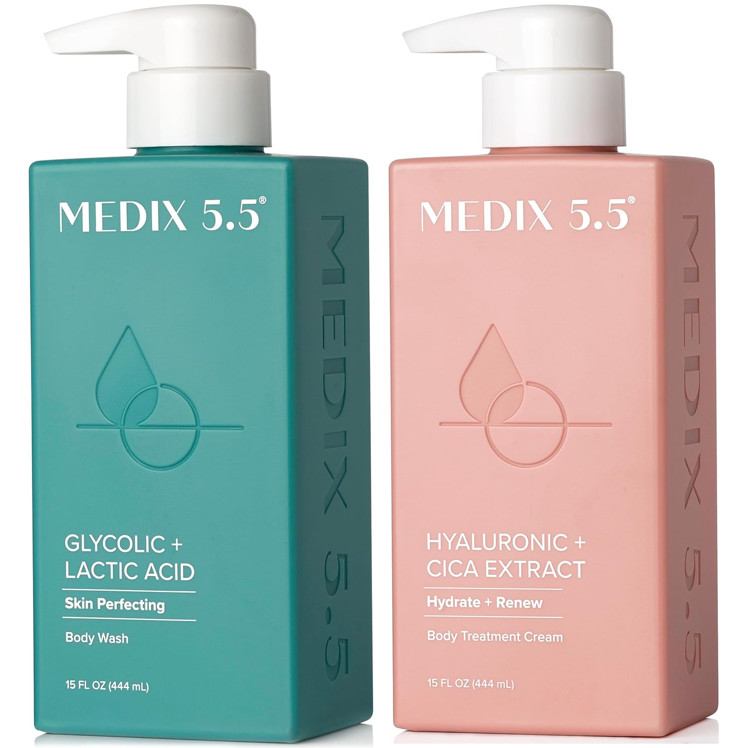 Medix 5.5 Glycolic Acid + Lactic Acid Exfoliating Body Wash Gel | Kp Bump Eraser | Aha Exfoliant Skin Care Body Cleanser | Keratosis Pilaris & Acne | Anti Aging Aha Foaming Body & Face Wash, 15 Fl Oz