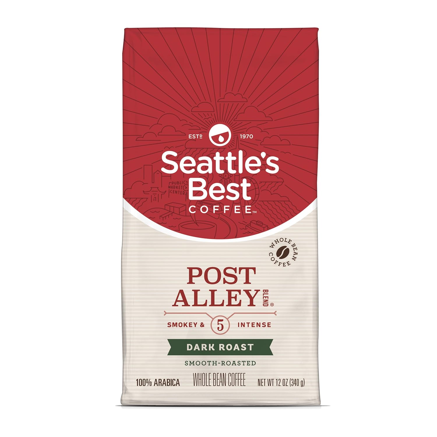 Seattle's Best Coffee Signature Blend No. 5 Dark Roast Whole Bean Coffee, 12-Ounce Bag