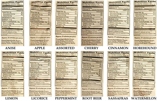 Claeys Old Fashioned Hard Candy - Variety 4 Pack - Apple, Cherry, Lemon, And Watermelon - Since 1919
