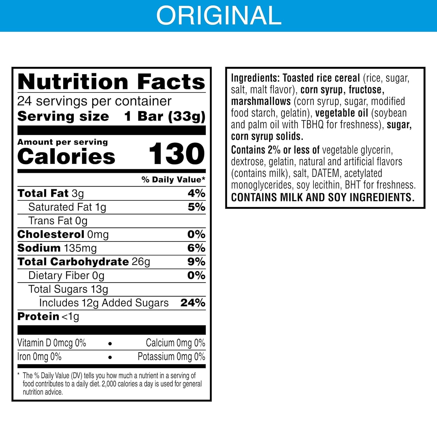 Rice Krispies Treats Homestyle Marshmallow Snack Bars, Kids Snacks, Lunch Snacks, Original, 27.9Oz Box (24 Bars)