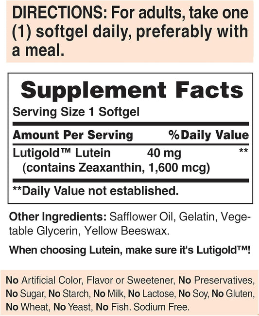 Puritan'S Pride Lutein 40Mg With Zeaxanthin, Supports Eye Health, 120 Count (Pack Of 2)