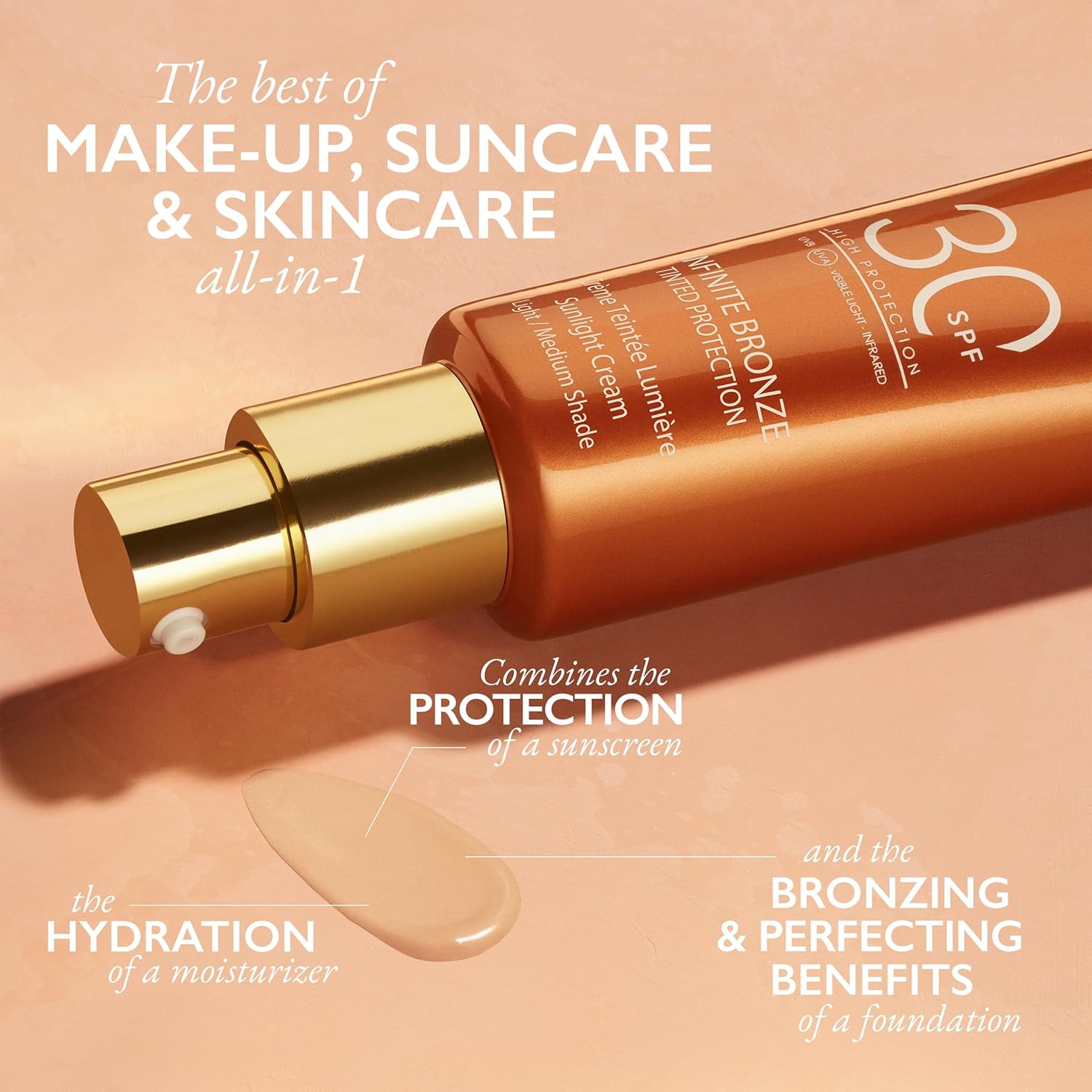 Lancaster Infinite Bronze Sunlight Cream SPF30 50ml - Light/Medium Shade, Tinted Protection, Non-Greasy and Non-Sticky Formula, Natural-Looking Finish, Vegan : Amazon.co.uk: Beauty