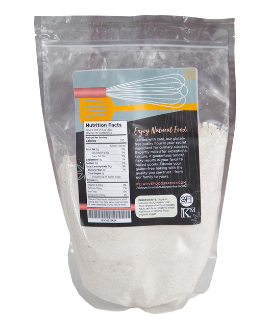 Relative Foods Premium Gluten Free Pastry Flour (48Oz) - Pastry Flour For Healthy Baking - Unique Gluten Free Flour Blend Of Teff, Chickpea, & More - Perfect Baking Flour