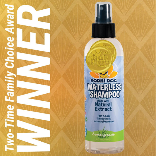 Bodhi Dog Waterless Shampoo | Natural Dry Shampoo For Dogs Or Cats | Neutralizes Pet Odor | No Rinse Required | Made With Natural Extracts | Vet Approved- Made In Usa (Lemongrass, 8 Fl Oz)