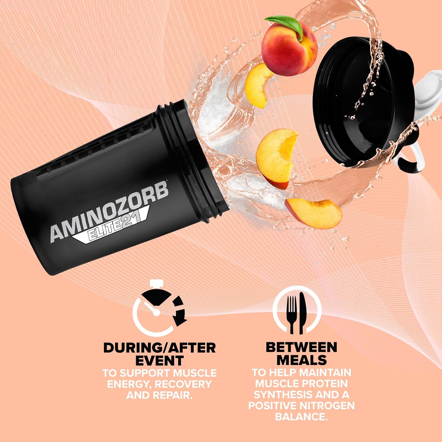 Efx Sports Aminozorb Elite 21 | Ph-Correct, Full Spectrum Aminos + Glutamine | Essential & Non Essential Aminos | Zero Sugars | 30 Servings (Sour Peach) : Health & Household