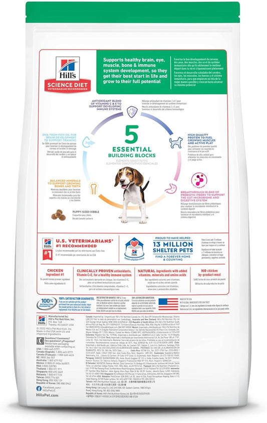 Hill'S Science Diet Puppy, Puppy Premium Nutrition, Dry Dog Food, Chicken & Brown Rice, 15.5 Lb Bag
