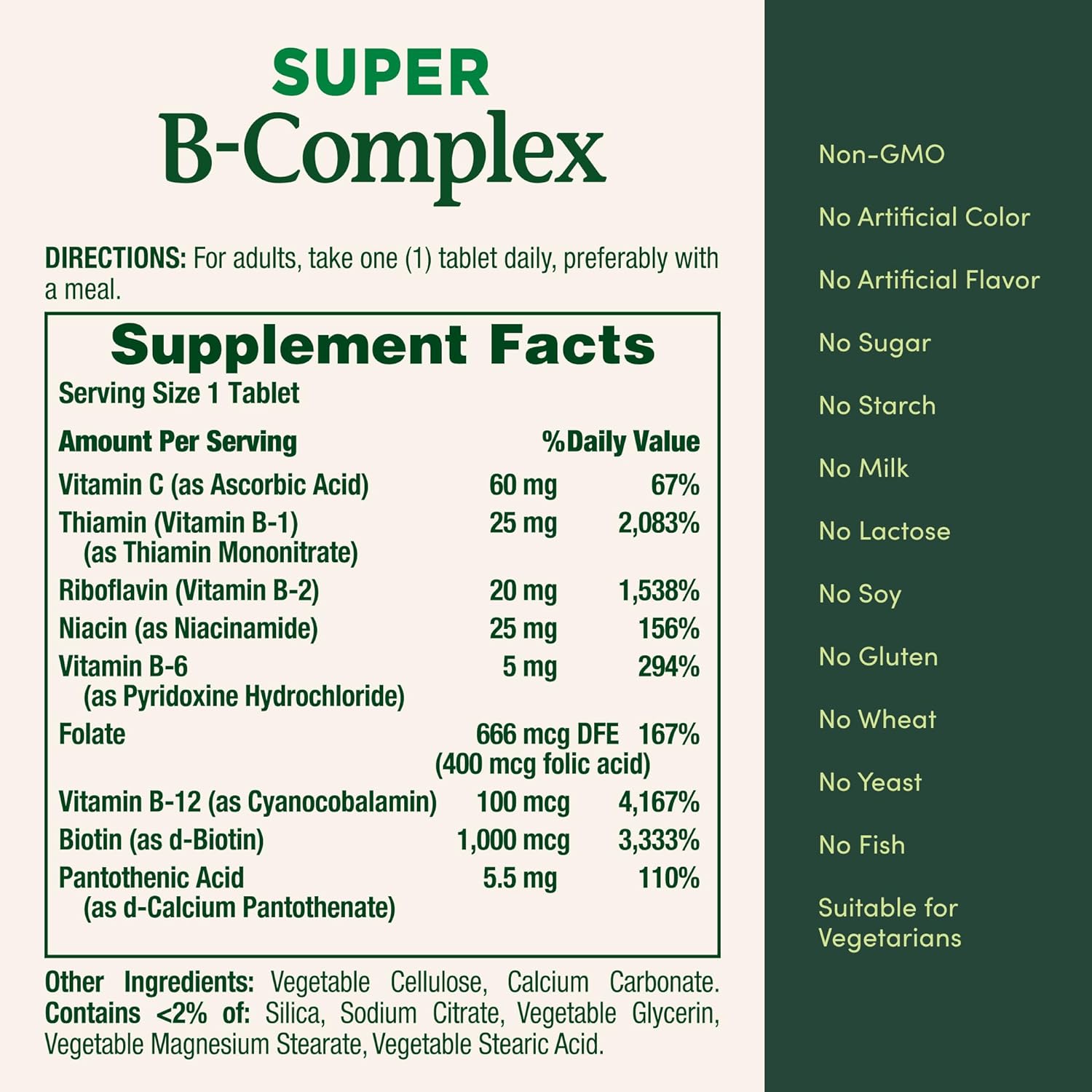 Nature's Bounty Super B Complex with Vitamin C & Folic Acid, Immune & Energy Support, 150 tablets : Health & Household