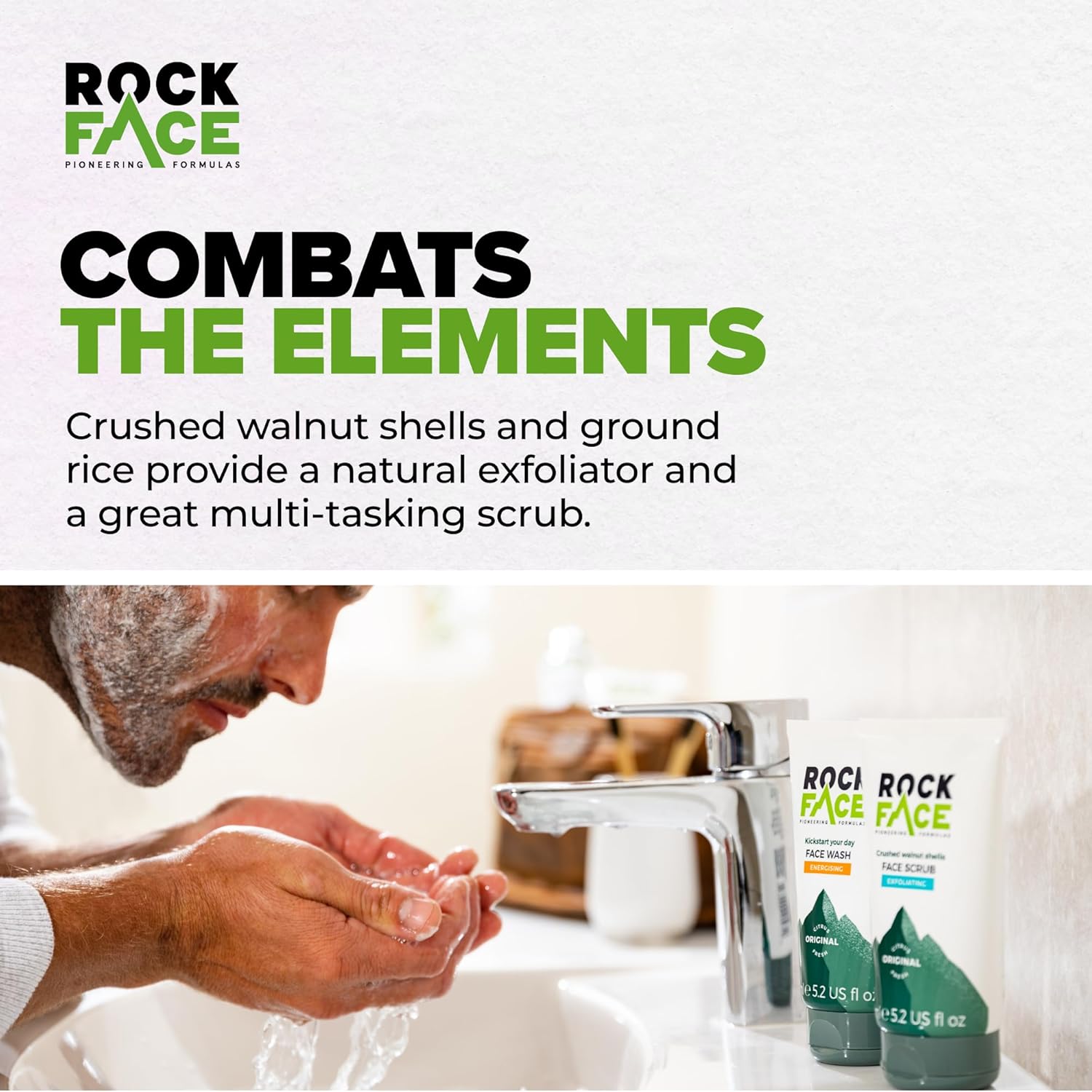Rockface Exfoliating Face Scrub for Men 100ml | Everyday Face Scrub | Invigorates Tired Skin | Fresh Citrus | Smooth Skin : Amazon.co.uk: Beauty