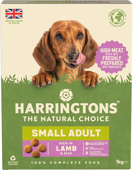 Harringtons Complete Small Breed Dry Adult Dog Food Lamb & Rice 1kg (Pack of 4) - Made with All Natural Ingredients?HARRSDL-B1