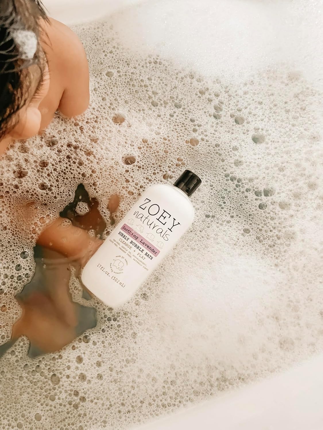 Zoey Naturals - Soothing Lavender Bubble Bath For Kids & Babies, Tear-Free Moisturizing Toddler Soap With Aloe & Avocado Oil For Calm Experience - Made In Usa, 17 Oz