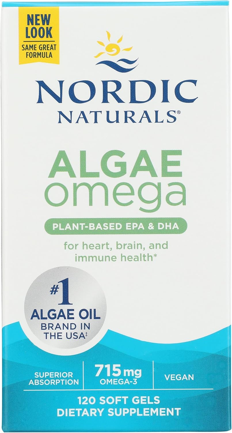 Nordic Naturals Algae Omega - 120 Soft Gels - 715 mg Omega-3 - Certifi