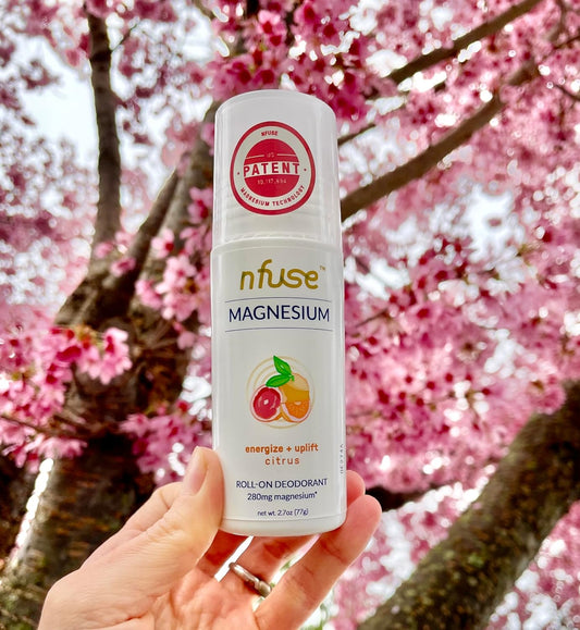Nfuse Natural Magnesium Roll-On Deodorant - Patented Magnesium Delivery Technology - Aromatherapeutic Essential Oils - Citrus: Energize + Uplift