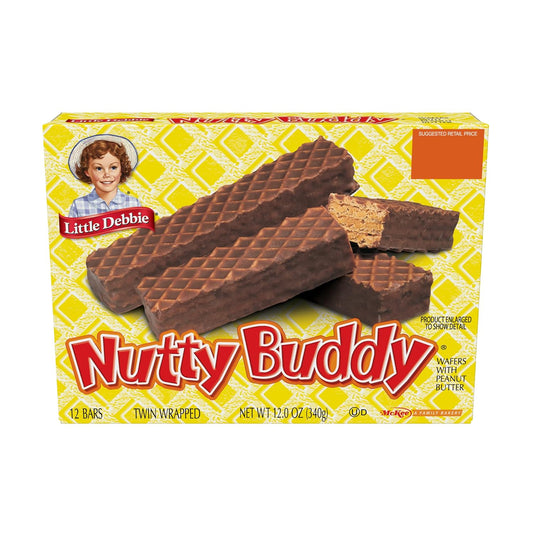 Little Debbie Nutty Buddy Wafer Bars, 96 Twin-Wrapped Wafer Bars (Pack of 8)