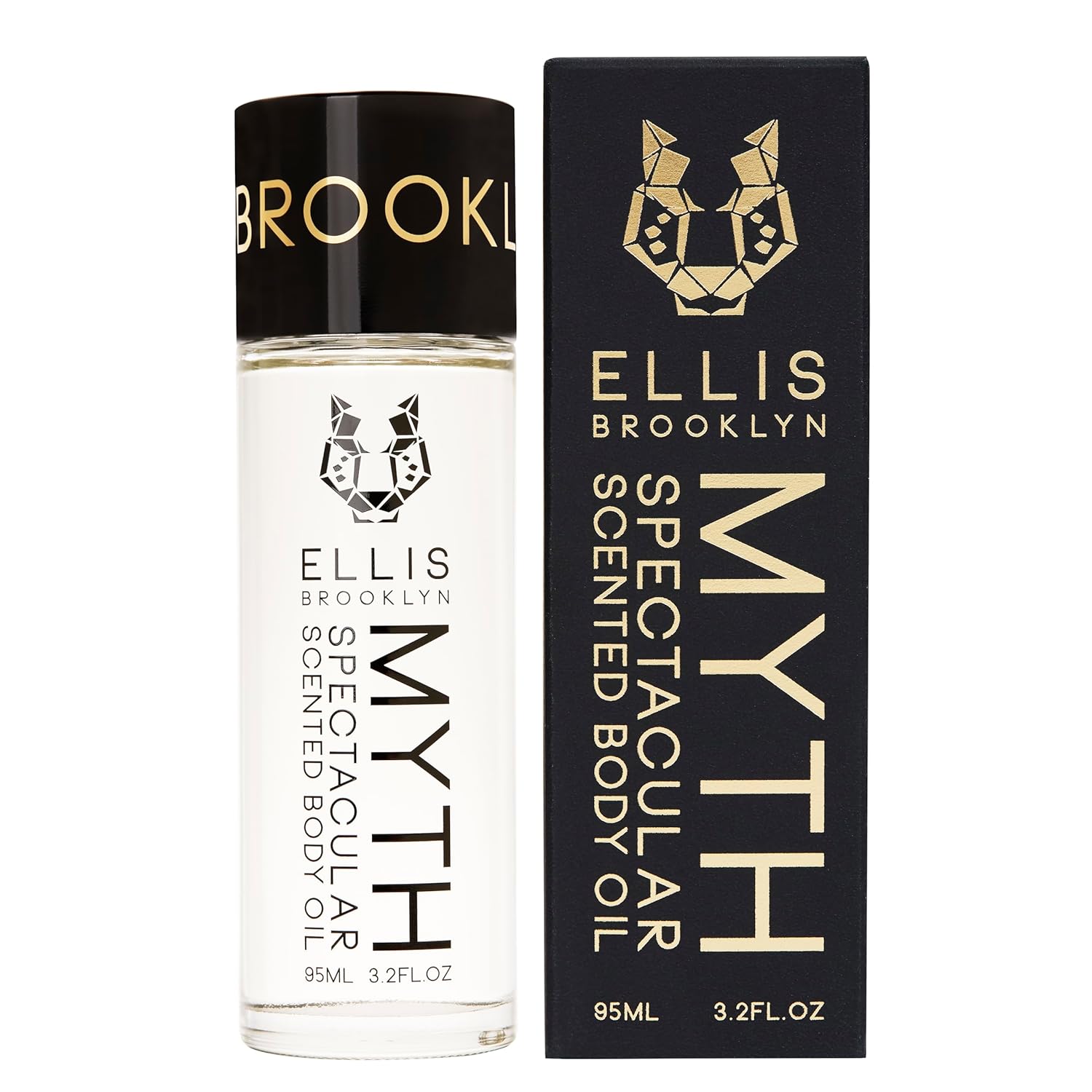 Ellis Brooklyn Myth Body Oil - Scented Body Oils For Women, Fragrance Body Oil For Women, Bergamot & Jasmine, Cedarwood Musk Oil, 3.2 Fl Oz