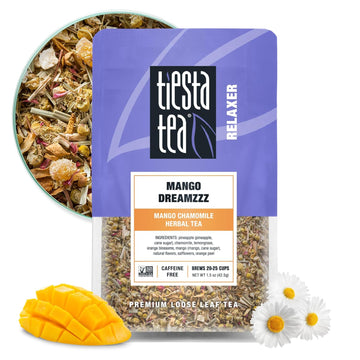 Tiesta Tea - Mango Dreamzzz, Mango Chamomile Herbal Tea, Premium Loose Leaf Tea, Non Caffeinated Tea, 25 Cups - 1.5Oz Resealable Pouch