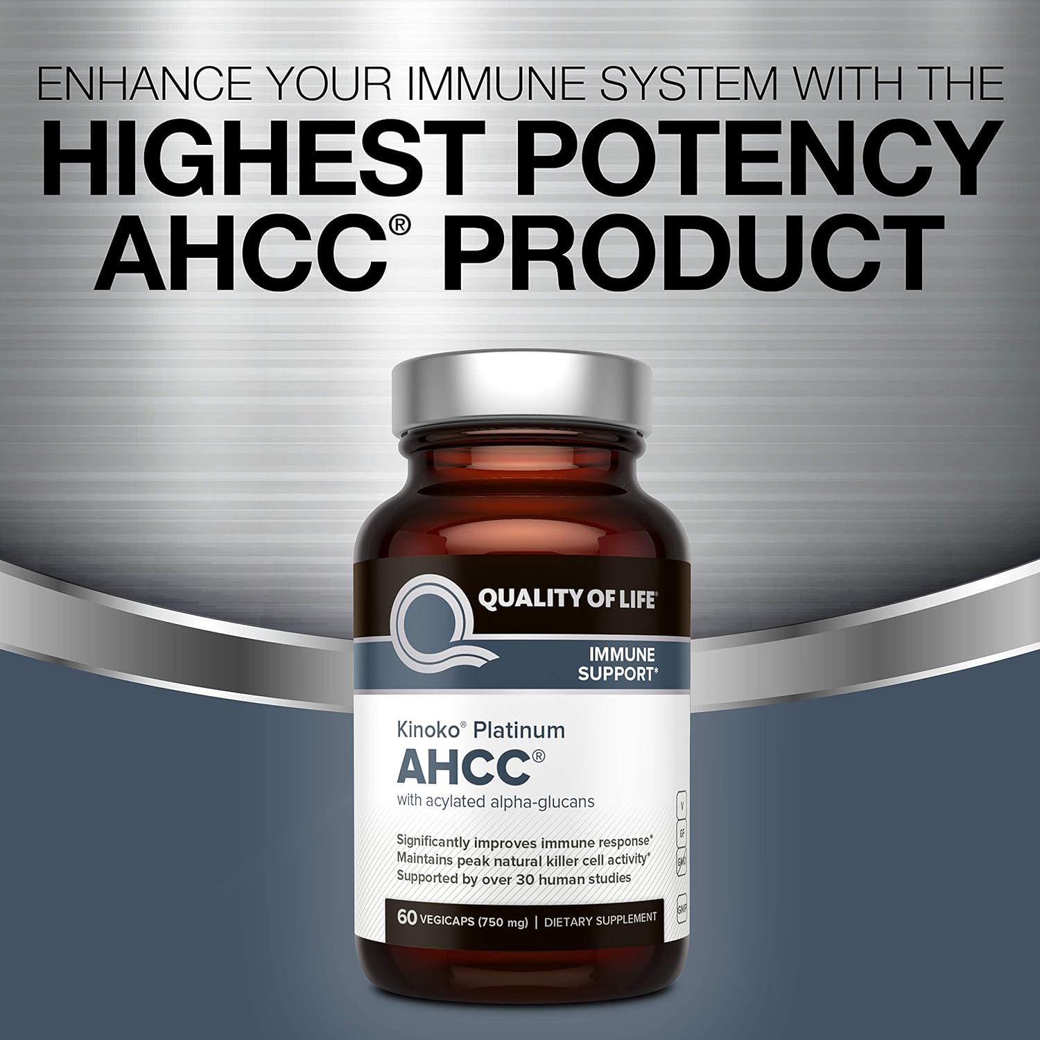 Quality of Life Immune Bundle - Fight Both with Kinoko Platinum AHCC Mushroom Extract and Microactive Curcumin SR : Health & Household