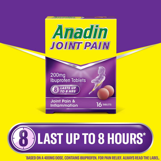 Anadin Joint Pain Relief Ibuprofen Tablets, Joint And Back Pain Killers, Pack Of 16