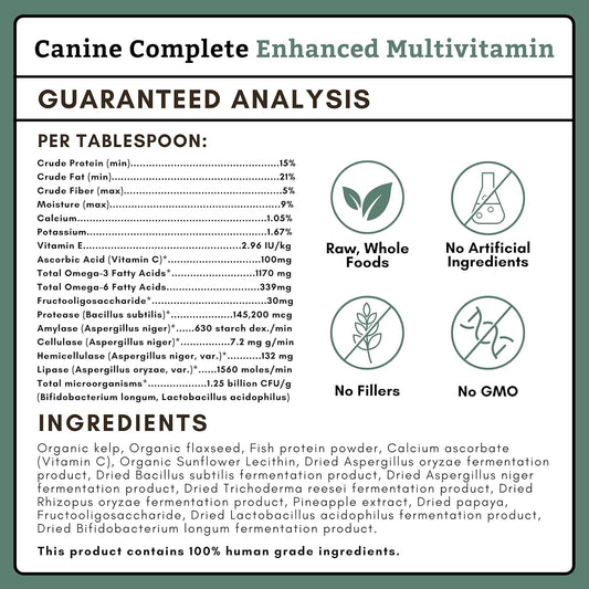 Wholistic Pet Organics Canine Complete Dog Multivitamin - 1 Lb - Nutrient-Rich Dog Vitamins And Supplements - Dog Multivitamin Powder For Immune System, Skin, Coat & Overall Health