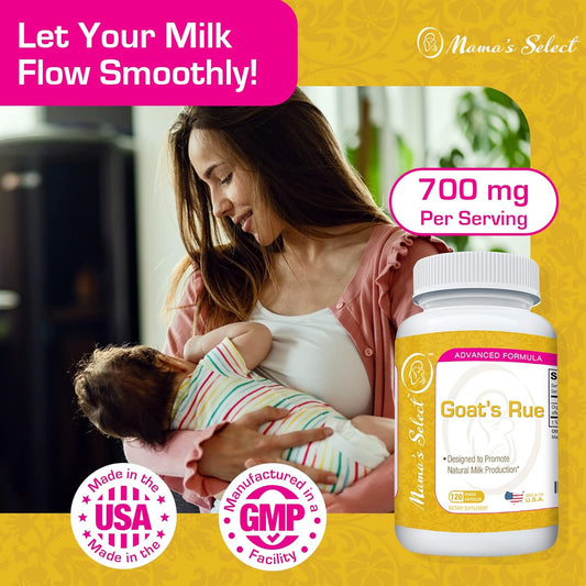 Mama'S Select Organic Goat’S Rue Lactation Supplement For Breastfeeding - Increase Milk For New Mother, Galega Officinalis Breastmilk Support, Breastfeeding Supplements - 120 Goat’S Rue Capsules