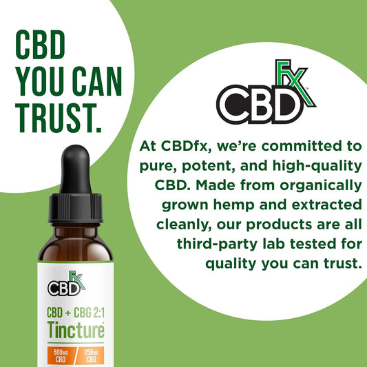 Cbdfx 500Mg Cbd High Strength Cbd Oil, Improved Purity, All Natural, Vegan, Non-Gmo, Broad Spectrum, Blended With Mct Oil, No Thc, 30Ml (30 Days)