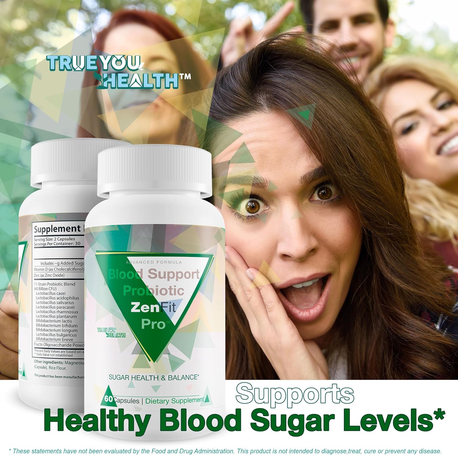 Blood Support Probiotic Zenfit Pro - Our Best Probiotic Blood Support Supplement - Promote Sugar Health & Blood Balance - Blood Support Pills - Probiotic Blood Capsules - Sugar Health Blood Health : Health & Household
