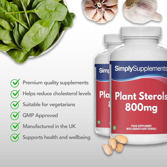 Plant Sterols 800mg with Beta-Sitosterol | 360 Vegan Tablets = Up to 4 Months' Supply | Helps Maintain Normal Cholesterol Levels | Vegan & Vegetarian Friendly | Manufactured in The UK