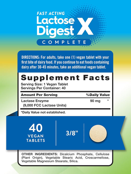 Nature'S Truth Lactose Digest Tablets | 40 Pills | With Lactase Enzyme | Vegan, Non-Gmo & Gluten Free Supplement