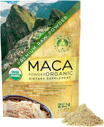 Maca Root Powder Organic - Peruvian Root Premium Grade Superfood (Raw) - USDA & Vegan Certified - 1 Bag (8oz) - Perfect for Breakfast, Smoothies, Baking & Ice Cream