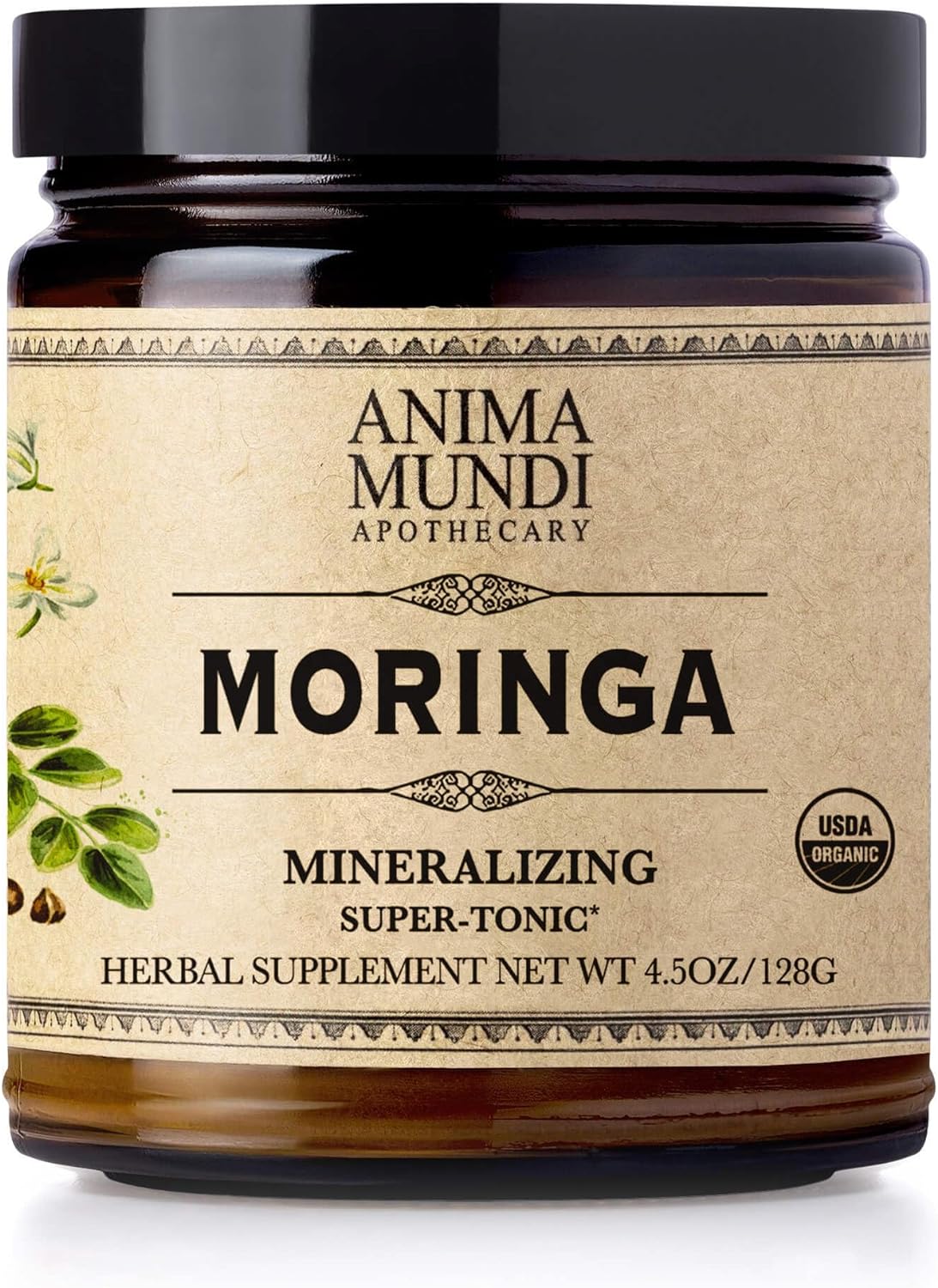 Anima Mundi Moringa Leaf Powder - Pure Organic Rainforest Superfood - Energy Support Supplement, Natural & Non-GMO Green Powder (6oz / 170g)