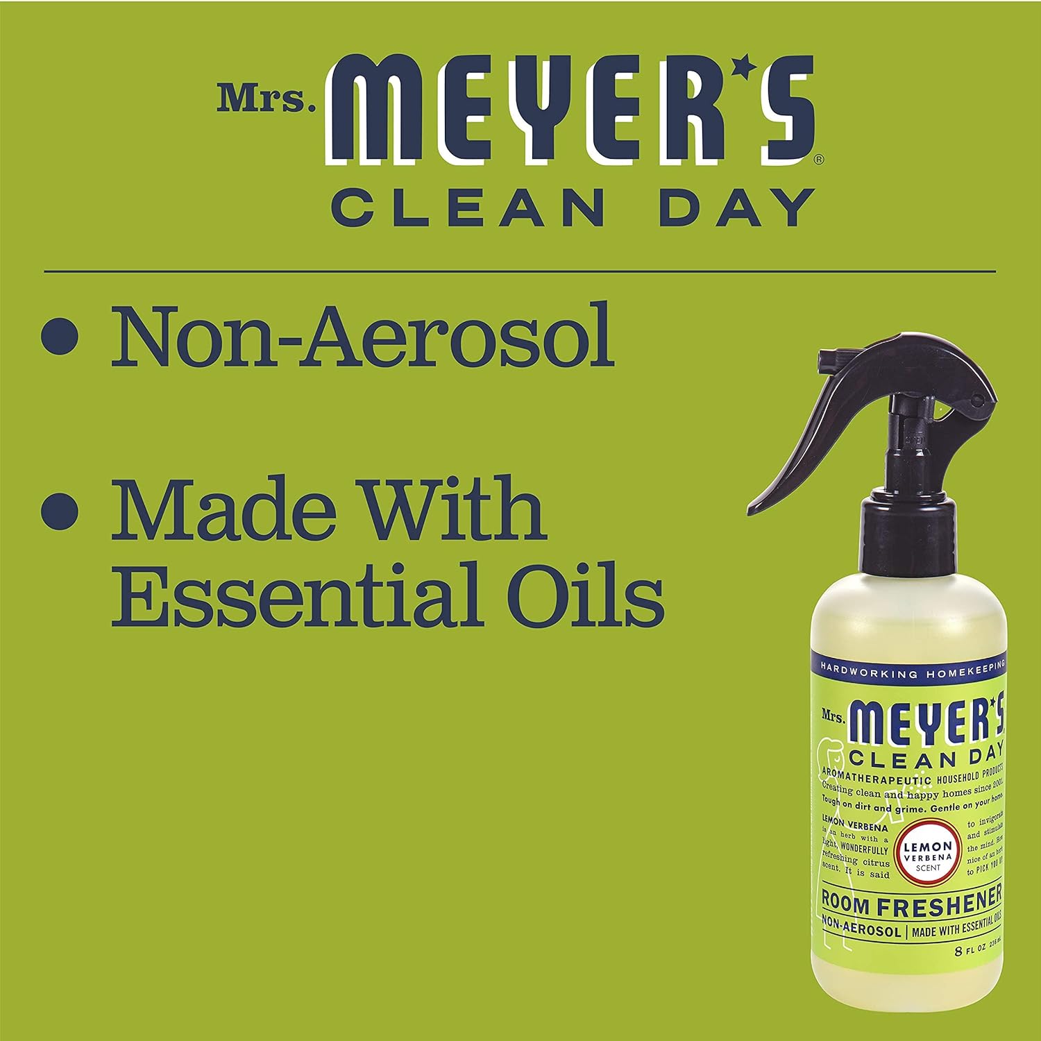 Mrs. Meyer's Clean Day Room Freshener Lemon Verbena, 8 OZ (Pack - 6) : Health & Household