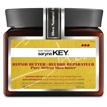 Saryna Key Damage Repair Treatment Butter Mask - African Shea Butter For Dry Hair Treatment - Rejuvenating Butter Moisturizer With Natural Keratin And Vitamins A, E, F (300Ml/10.14Oz)