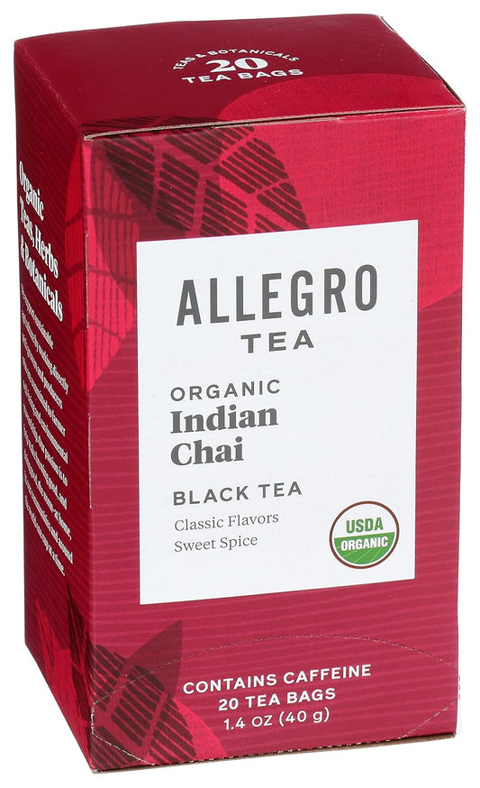 Allegro Tea, Organic Indian Chai Tea Bags, 20 Ct