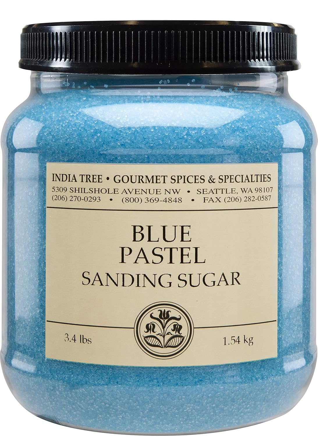 India Tree Blue Pastel Sanding Sugar, 3.4 Lb